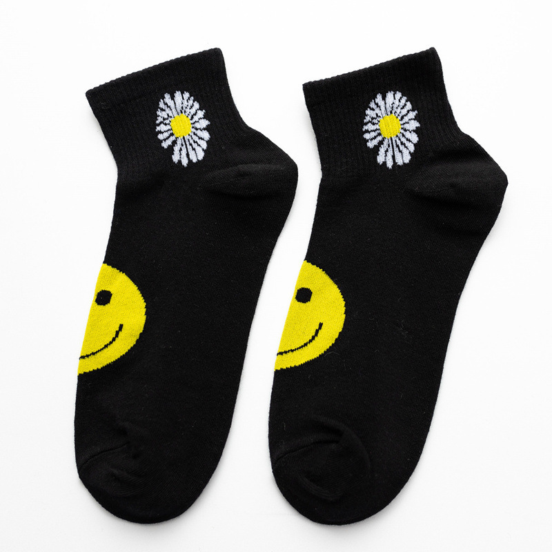 Daisy Right GD Zhi-Long Black Cotton Socks Shallow Mouth Male And Female Couple HyunA Wind Socks Spring And Summer